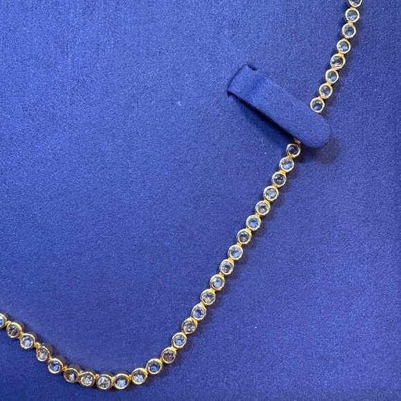 Monica Vinader Gold Vermeil Gemstone Essential Tennis Necklace - Picture 4 of 5